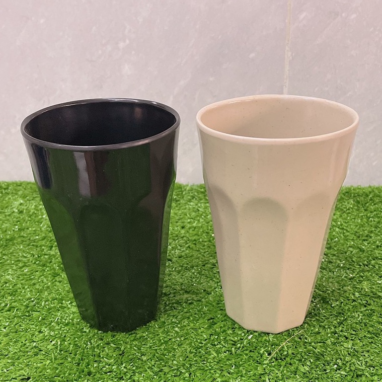 Ly nhựa 8.8 x 13.3 cm ~ 460ml cốc uống trà melamine phíp đen, nâu kem - Cup mug F-LY27