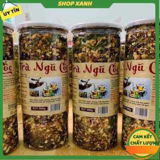 Freeship- trà ngũ côc hộp 500g - trà ngũ cốc giúp ngủ ngon an thần, giải khát, mát gan, thanh nhiệt