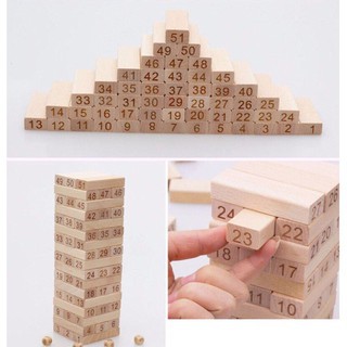 Rút gỗ số - Jenga cỡ lớn cao cấp cho Bé