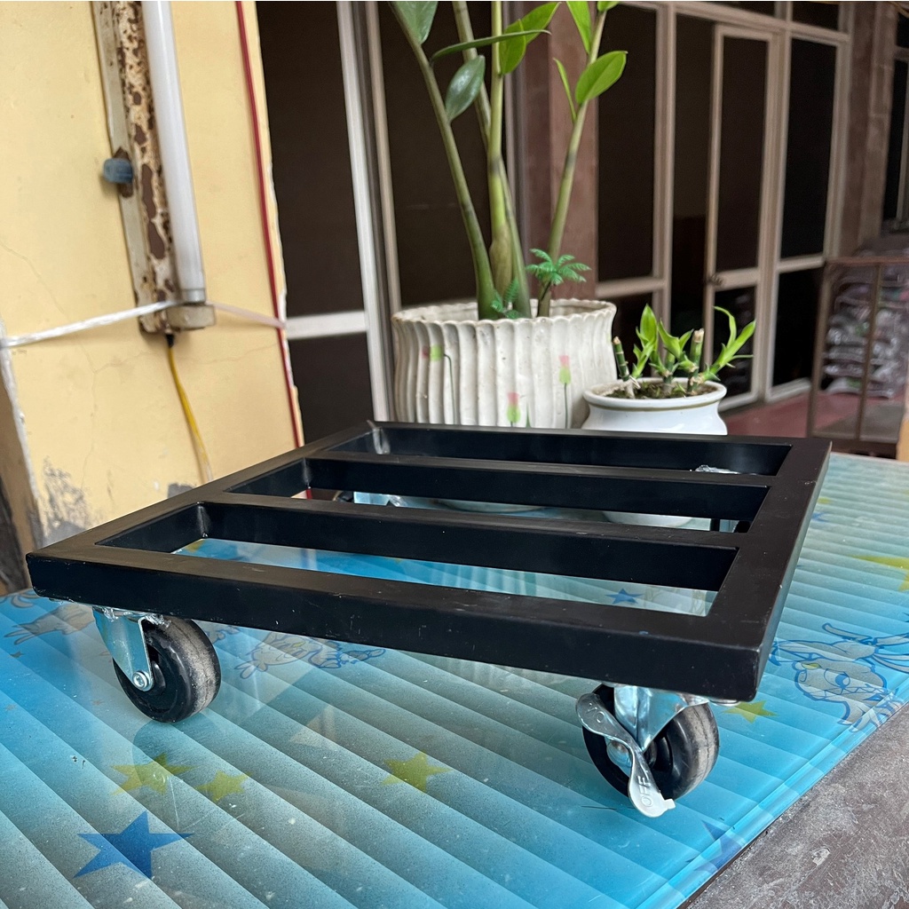 Đế lót chậu có bánh xe, đế để đồ đa năng, đế lót chậu cây cảnh gia đình, chung cư khung thép phun sơn, bánh xe 360 độ