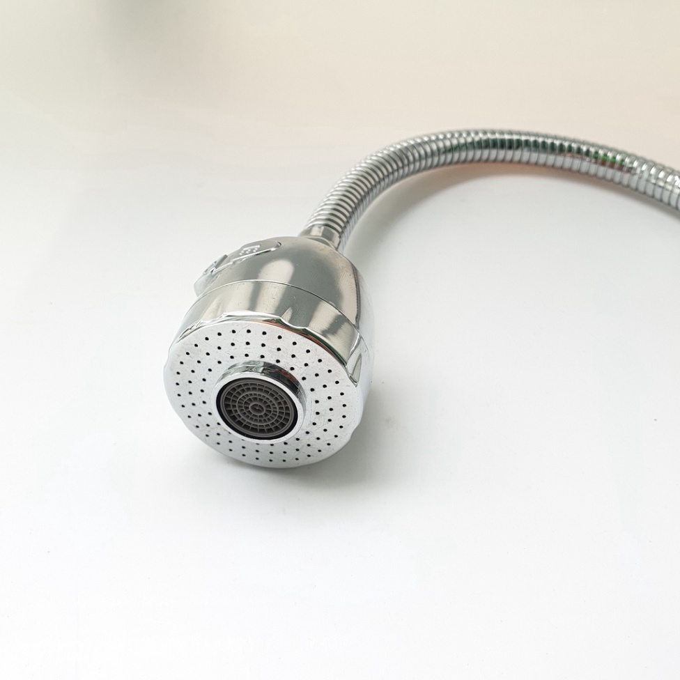 [ Hàng Mới Về ] Vòi rửa bát nóng lạnh inox màu bạc cao cấp loại cần mềm xoay 360 độ, 2 chế độ xả nước siêu bền chống