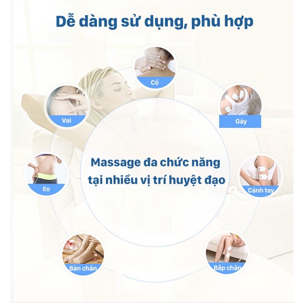 Máy Massage Xung Điện [Freeship] Giảm Đau Nhức Các Bộ Phận Trên Cơ Thể, Massage Thúc Đẩy Lưu Thông Tuần Hoàn Khí Huyết
