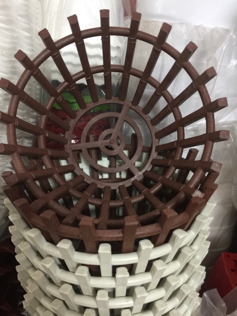 Bộ 10 chậu giả gỗ trồng lan phi 22cm