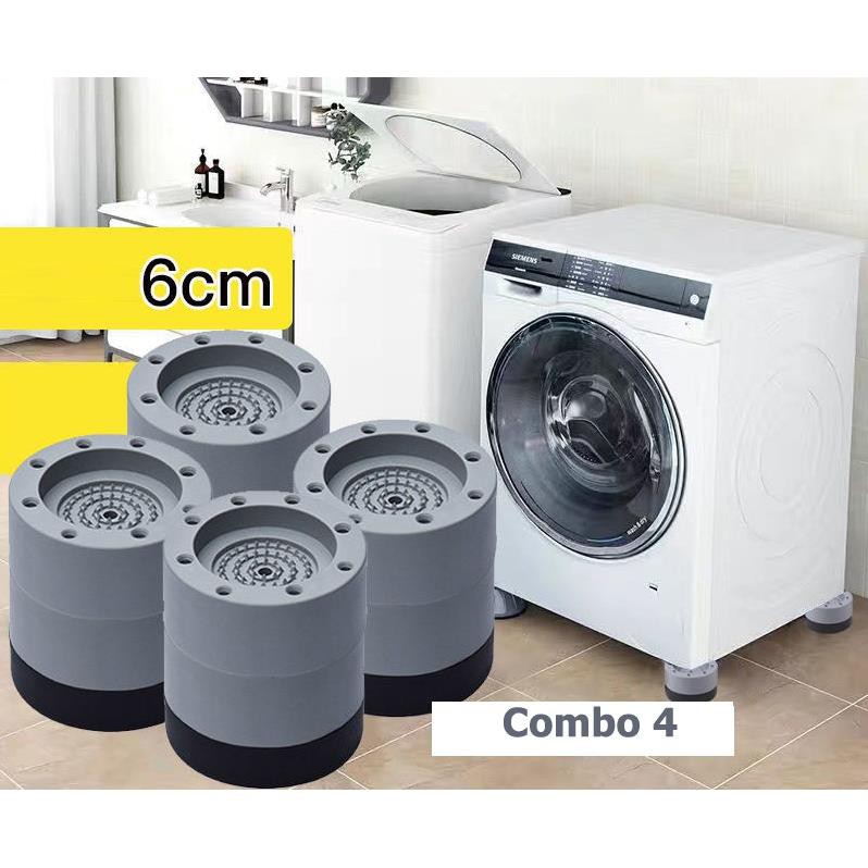 Sét 4 chân kê máy giặt 6 cm chống trầy xước nền nhà,chống rung giật