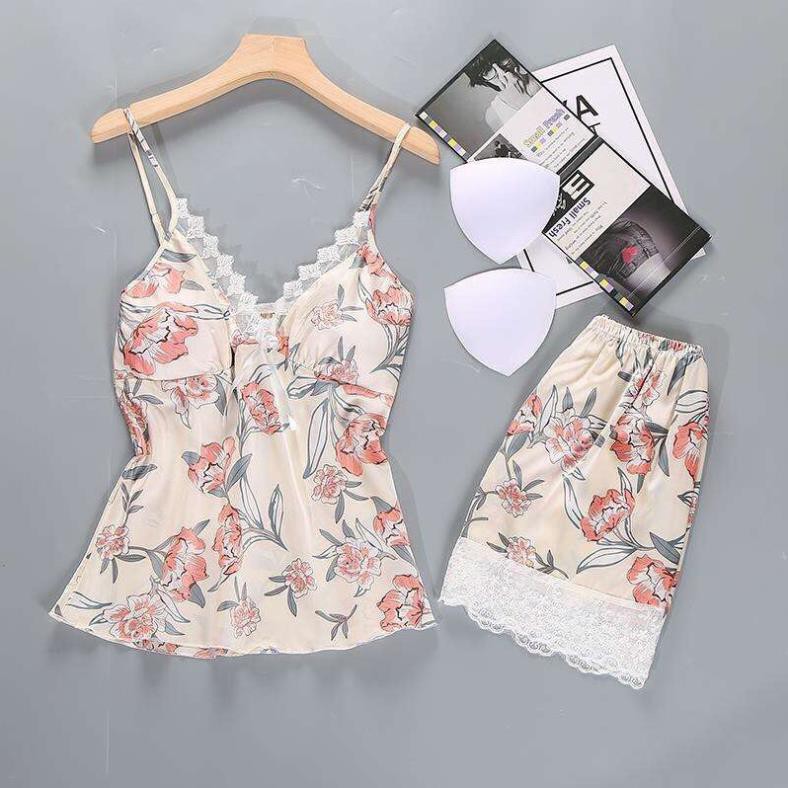 Bộ đồ ngủ đùi họa tiết trái tim hàng Quảng châu xịn