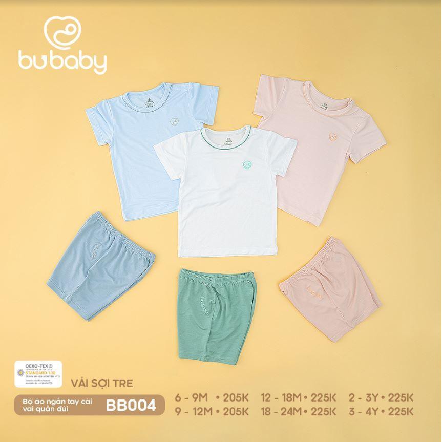 Bộ cộc tay cài vai Bu, Bubaby sợi tre 6m - 4Y