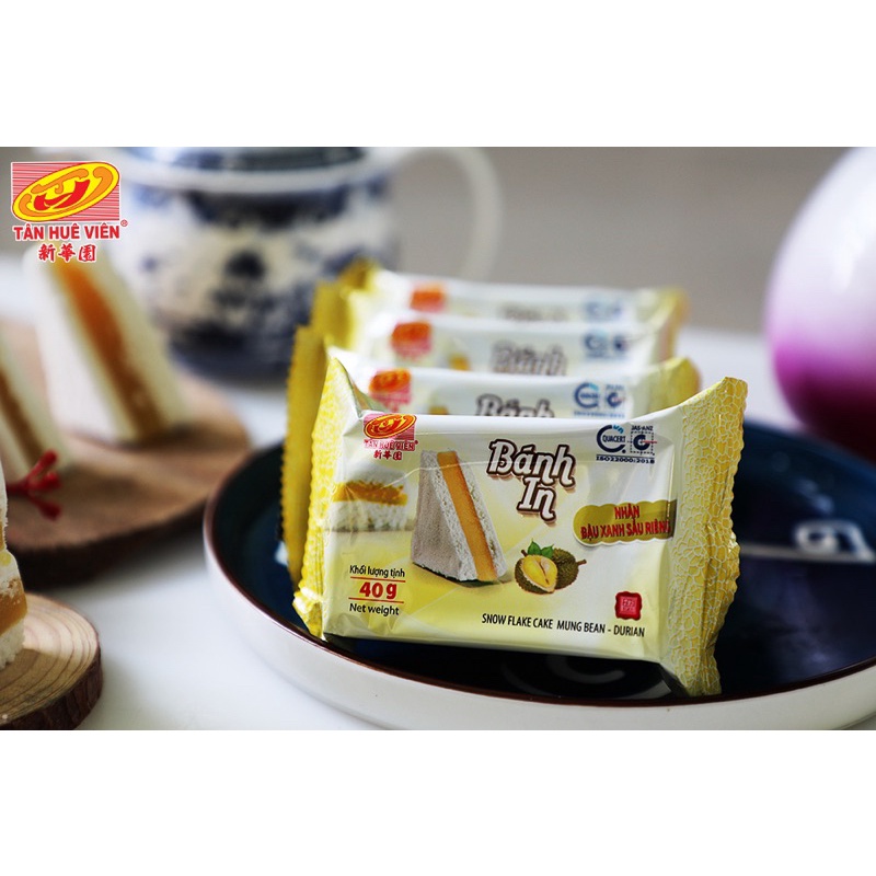 Bánh In Nhân Đậu Xanh Tân Huê Viên 10 cái gói vuông