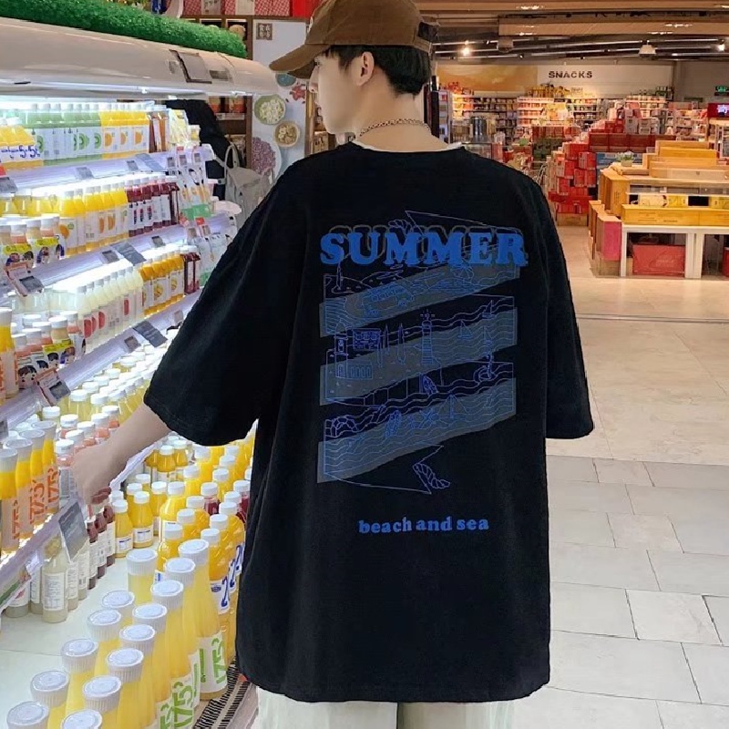 Áo Thun Tay Ngắn Dáng Rộng In Chữ M-8XL Thời Trang Mùa Hè Cho Nam