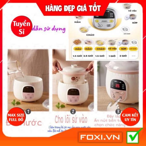 Nồi nấu cháo chậm dung tích 0.8 lít kèm lồng hấp-Nồi ninh hầm đa năng nấu cách thủy giúp giữ cho hương vị luôn tươi ngon