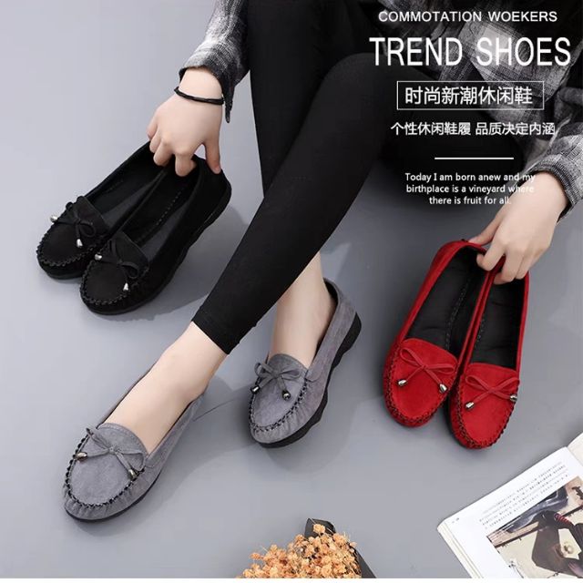 giầy lười nữ da lộn