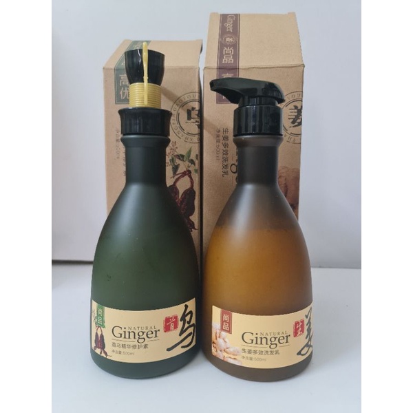 Cặp dầu gội Gừng Thiên nhiên Natural Ginger tinh chất gừng và hà thủ ô