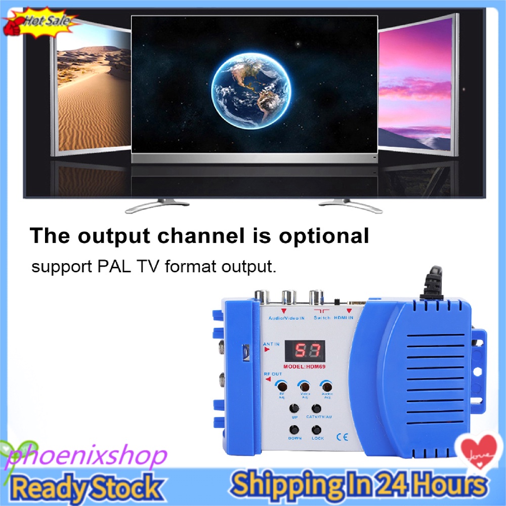 Bộ điều chế RF kỹ thuật số HDM69 PAL AV sang VHF UHF tiêu chuẩn
