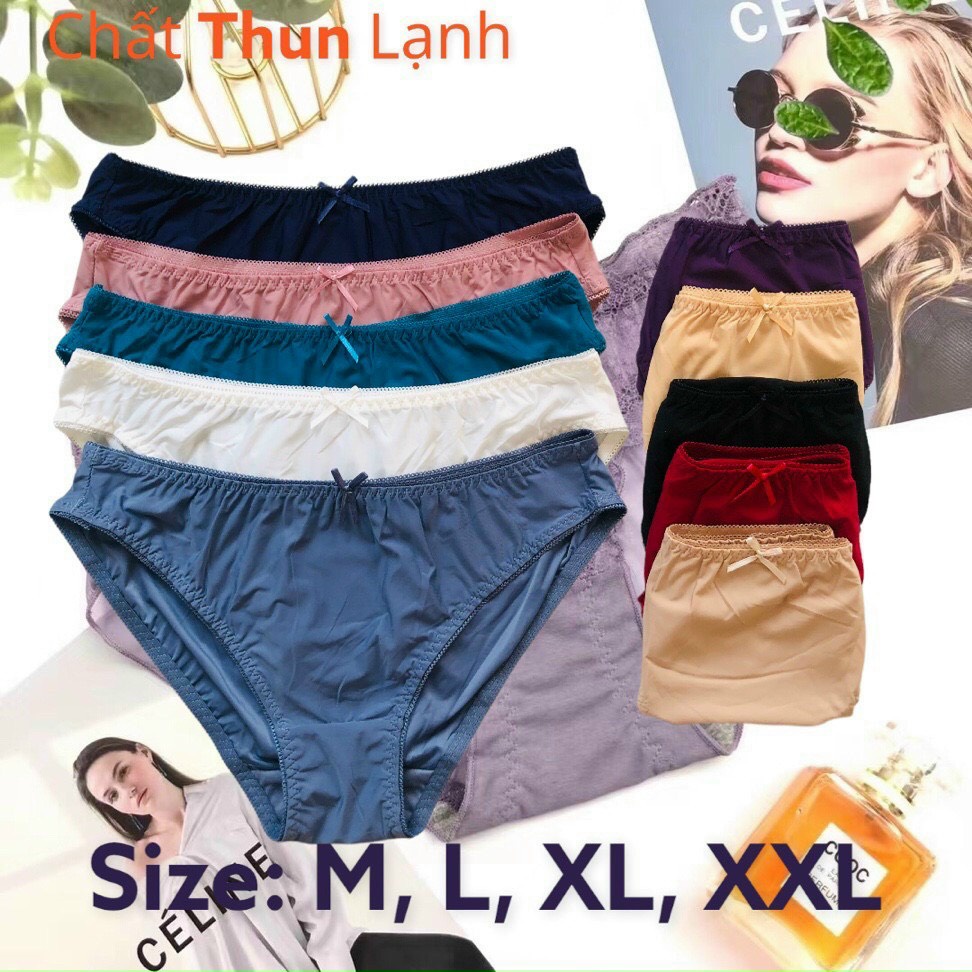 Combo 5 quần lót nữ thun lạnh trơn lưng thấp 585