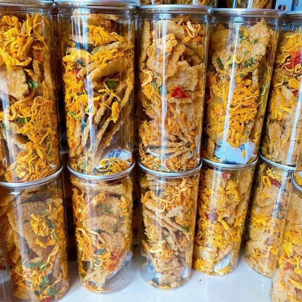Cơm cháy mắm hành mix khô gà - combo 3 hộp pet 300gram