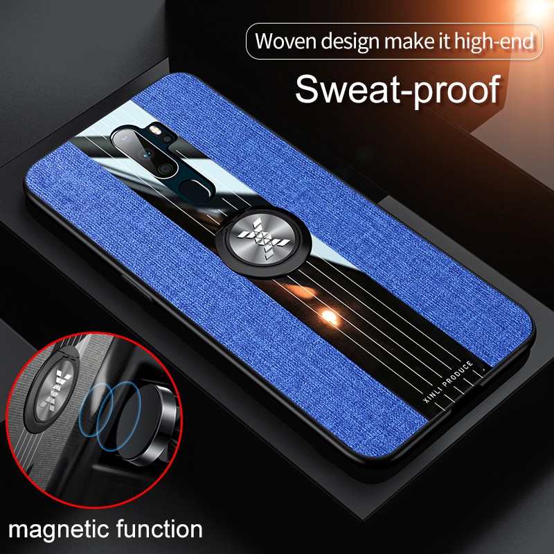 Vỏ điện thoại cứng OPPO Reno 2 Z ACE A9 A5 2020 A11X R17 Pro A57 Back Cover Cloth Pattern Hard Slim Case