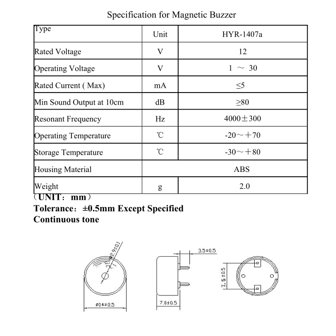 Set 10 Linh Kiện Điện Tử 1407 Áp Cao 14x7mm 7.5mm