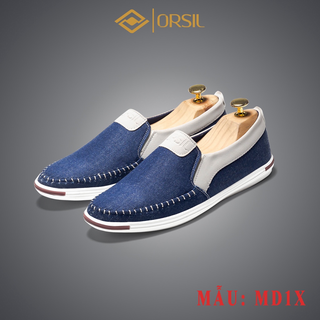 Giày lười nam vải jean ORSIL màu xanh cá tính - L13 | BigBuy360 - bigbuy360.vn
