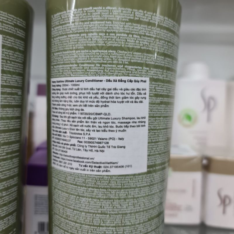 DẦU GỘI XẢ SELECTIVE LUXURY hemp sublime 1000ML -  250ml