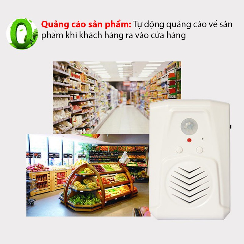 Chuông Báo Khách Gắn Cửa Phát Nhạc Hỗ Trợ Tiếng Việt MSPIR01 Cho Nhà Hàng Cửa Hàng