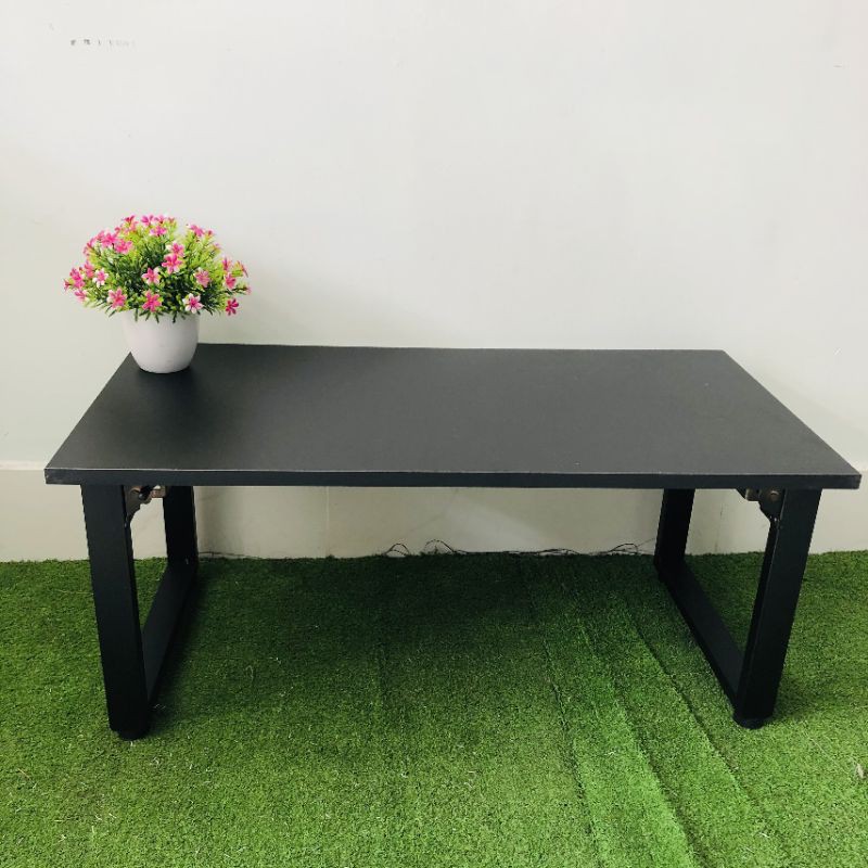 Bàn làm việc (R40*D80*C35cm), bàn học, bàn ăn gấp gọn {GIÁ TẠI XƯỞNG} chân sắt ngồi bệt mặt MDF đen siêu sang