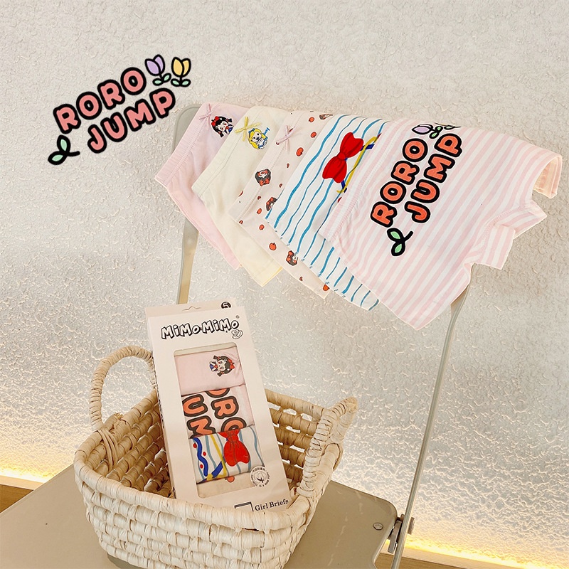 Hộp 5 quần lót cho bé gái cotton cao cấp kháng khuẩn từ 9-36kg