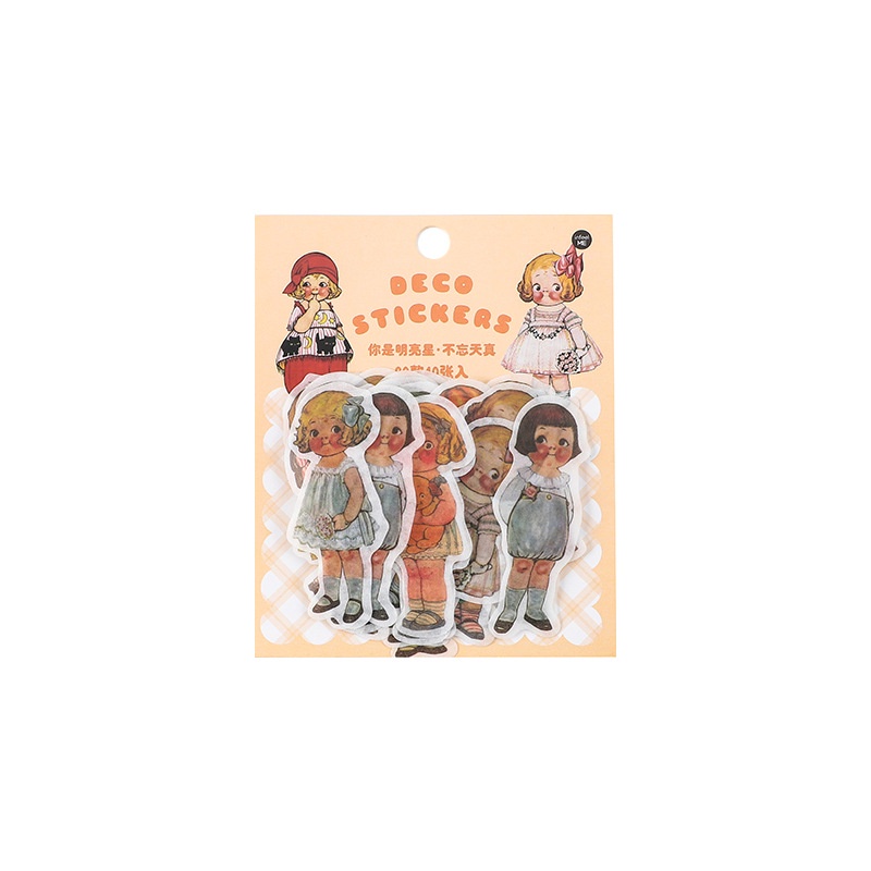 Set 40 Sticker Giấy Washi Họa Tiết Hoạt Hình Trang Trí Sổ Tay