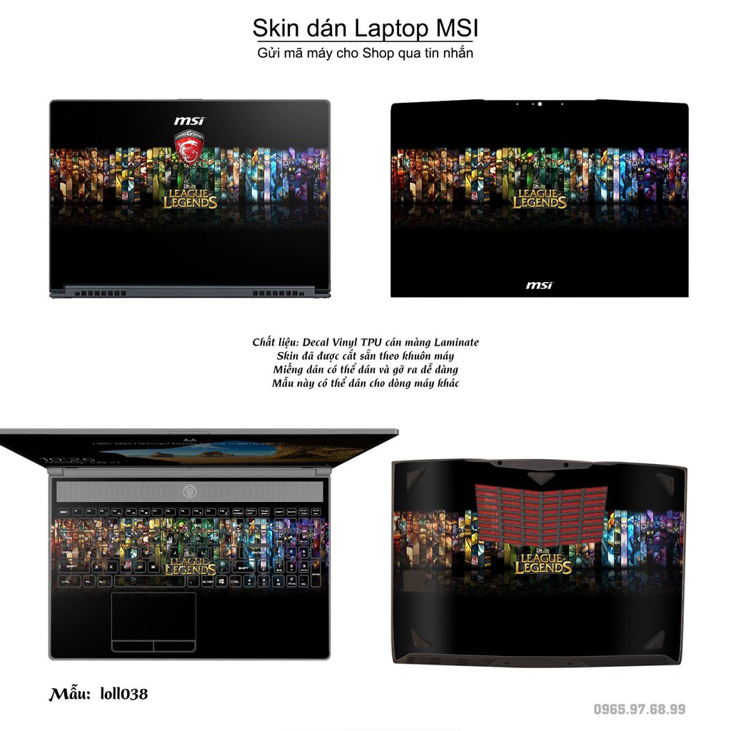 Skin dán Laptop MSI in hình Liên Minh Huyền Thoại nhiều mẫu 5 (inbox mã máy cho Shop)