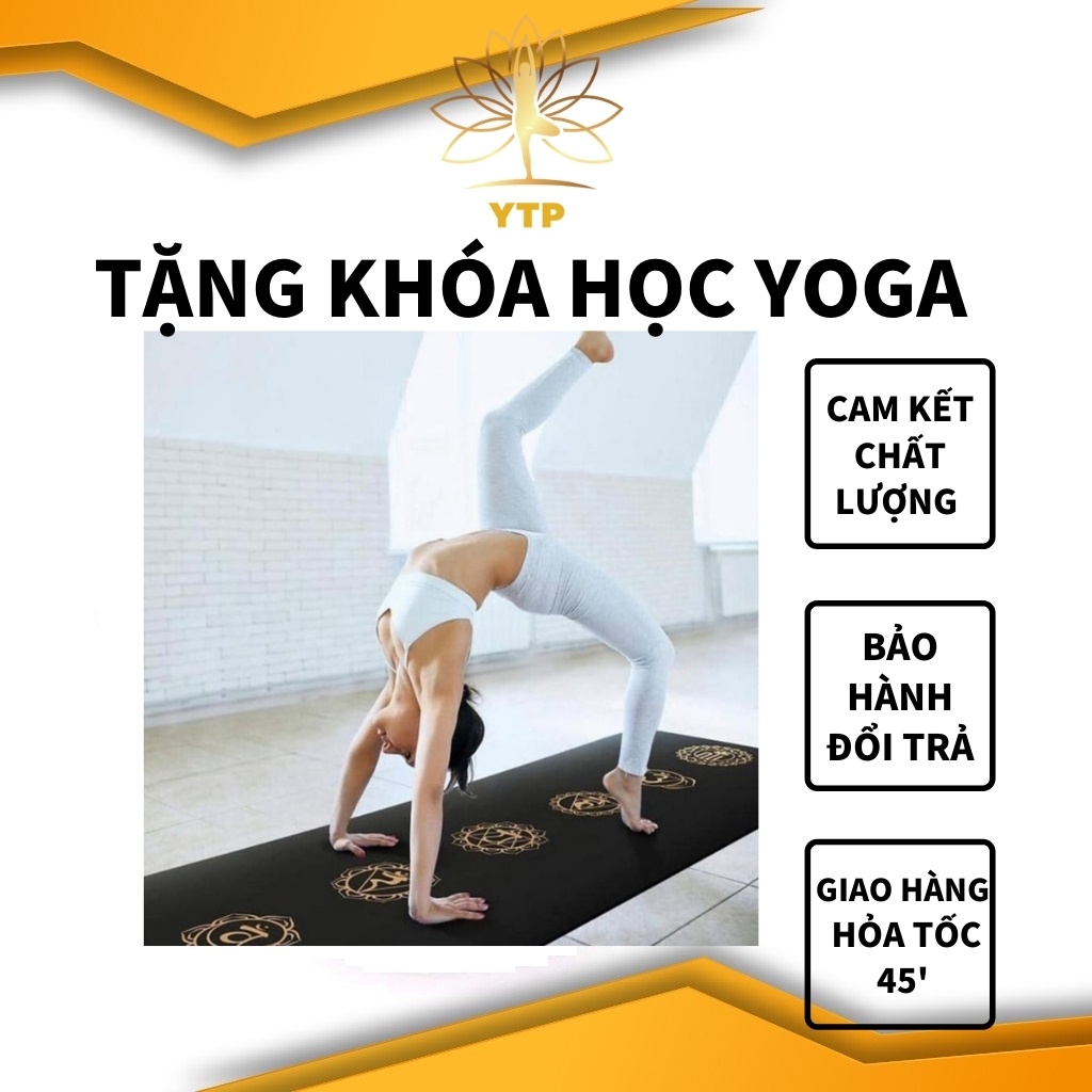 Thảm Tập Yoga Cao Su Nicegood L1NICEGOOD Hoa Văn Mạ Vàng Sang Trọng, Loại 1, Thảm Đen Sang Trọng, Tặng Túi Thảm Và Dây G