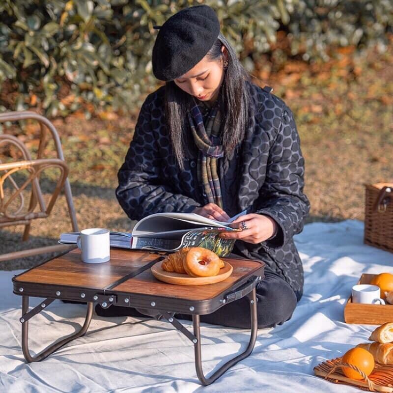 Bàn gỗ gấp có thể điều chỉnh được độ cao bàn Glamping NatureHike NH20JJ028