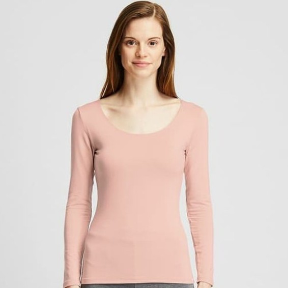Áo giữ nhiệt heattech extra warm nữ cổ chữ U của UNIQLO