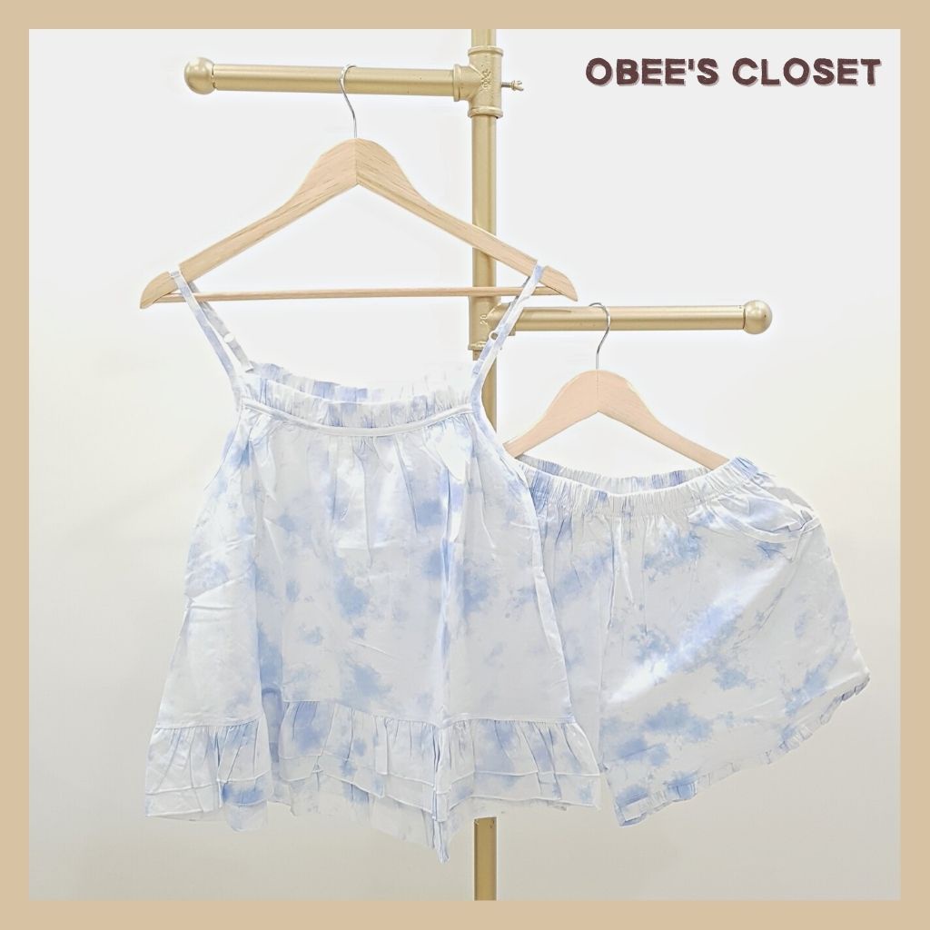 Đồ bộ đùi nữ Obee's Closet Bộ 2 dây kate mặc nhà mùa hè