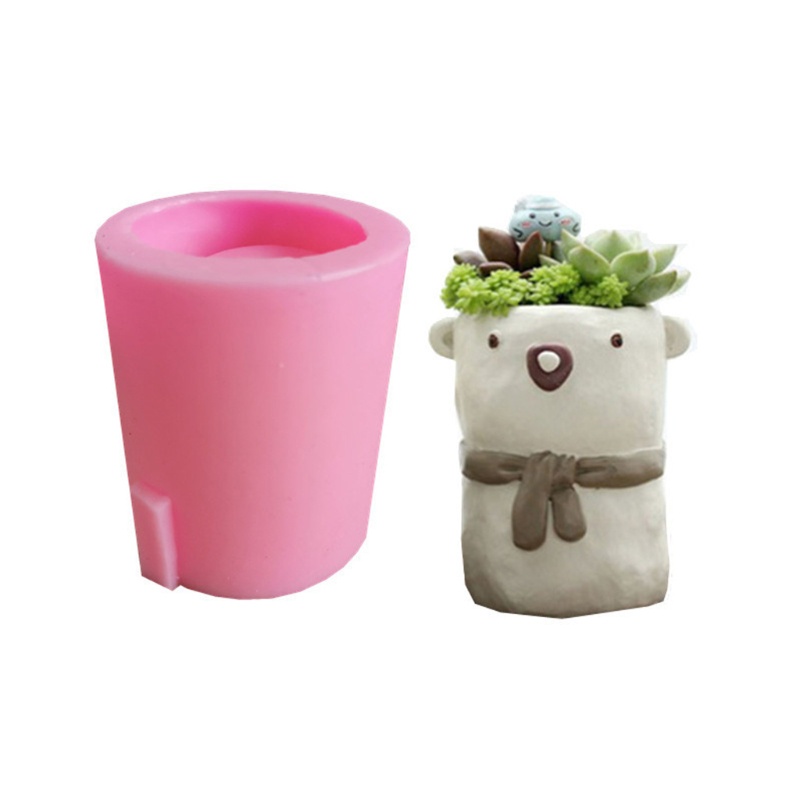 Khuôn Silicone làm chậu cây mọng nước hình gấu nhỏ DIY