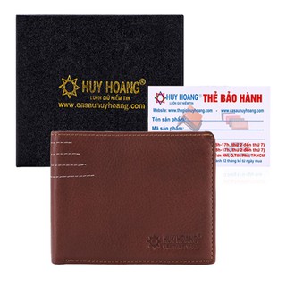 Ví nam da bò viền chỉ màu da hf2128