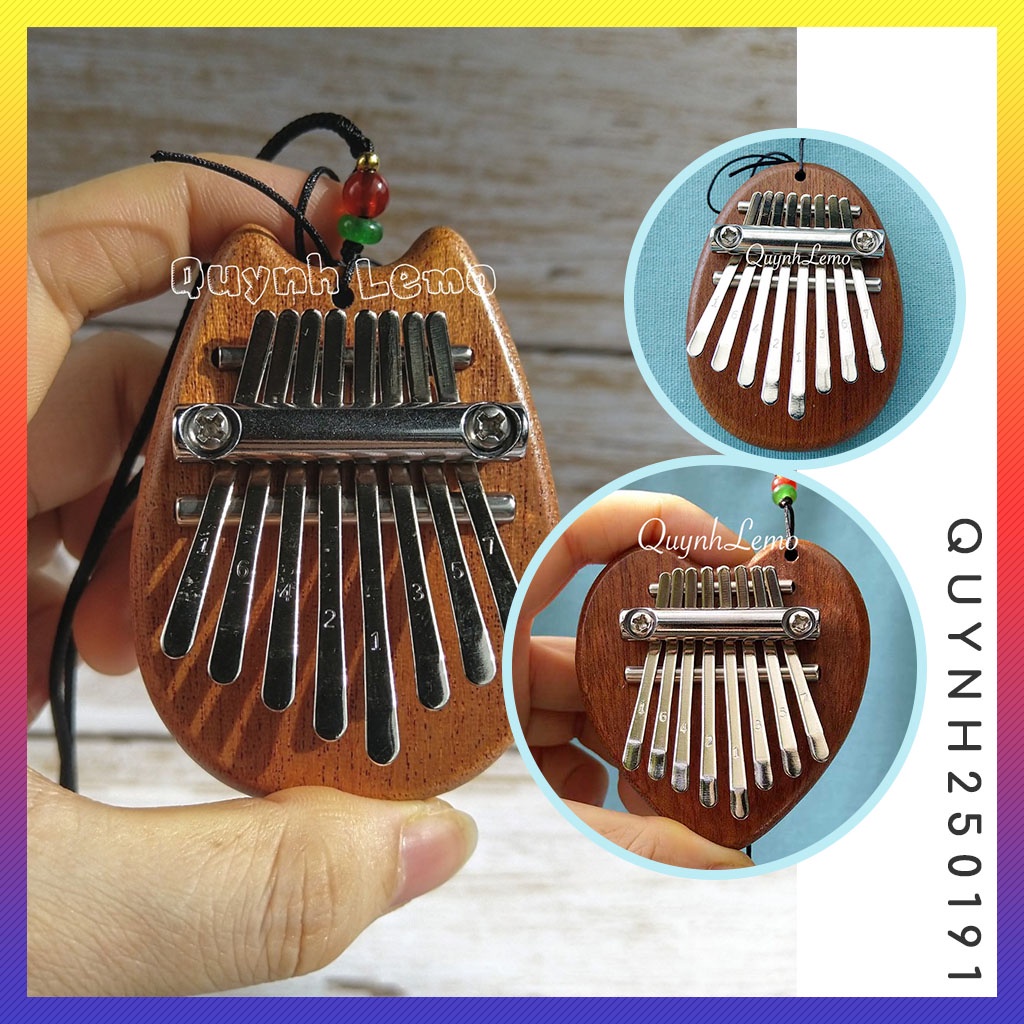 Mua [Có Sẵn] Đàn Kalimba 8 Phím [Gỗ] Độc Đáo - (Đàn Kalimba 8 Phím Mini) - Dễ Sử Dụng - Có Dây Buộc Dễ Thương