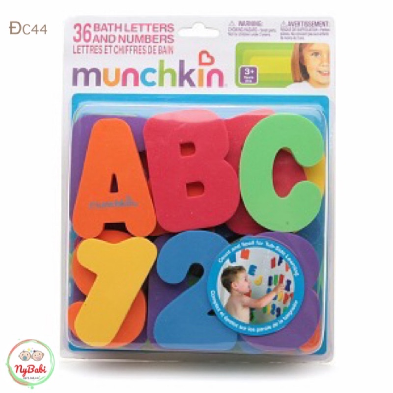 Bộ 26 chữ cái và 10 số MUNCHKIN Bằng Xốp đồ chơi giáo dục cho bé