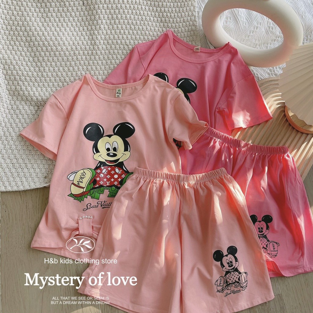 Bộ Cotton Bé Gái 23-33kg❤️M0039❤Chất cotton 4 chiều siêu mềm mịn