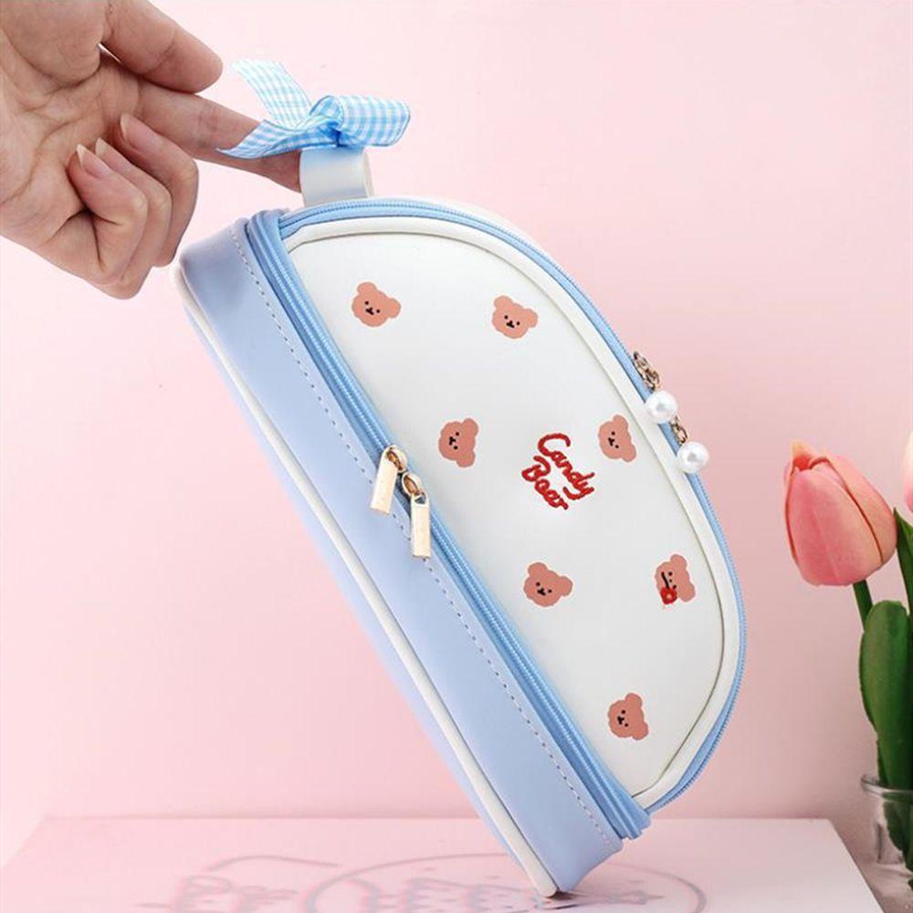 Túi Đựng Bút Hai Ngăn Sức Chứa Lớn Họa Tiết Dễ Thương Ốp