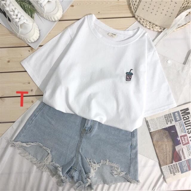 Áo lô gô trà sữa đa màu TT12