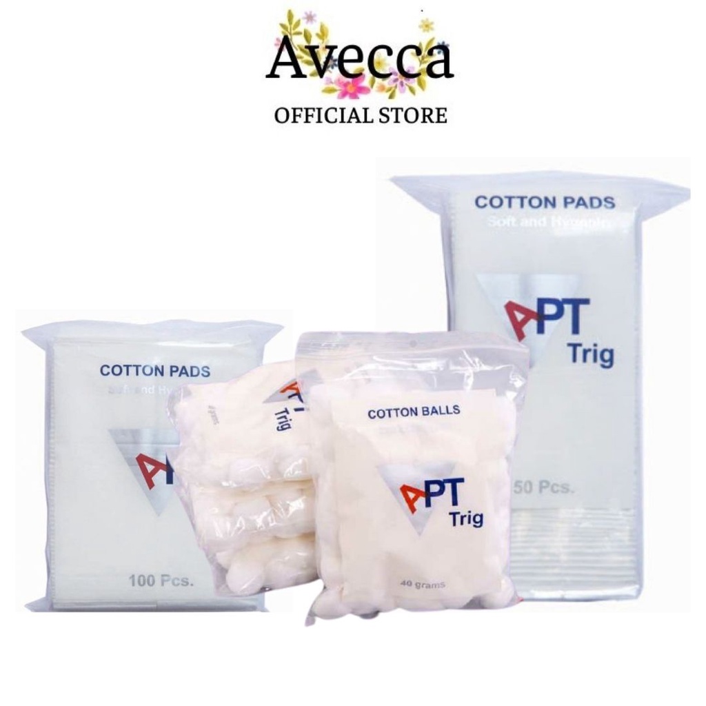 Bông Viên Tròn, Bông Tẩy Trang APT-Trig Cotton Thái Lan 100 Miếng-50 Miếng-40Gam