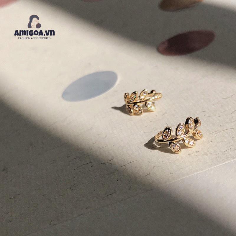 ✨✨Khuyên kẹp vành tai hình chiếc lá đơn giản phong cách Hàn Quốc
