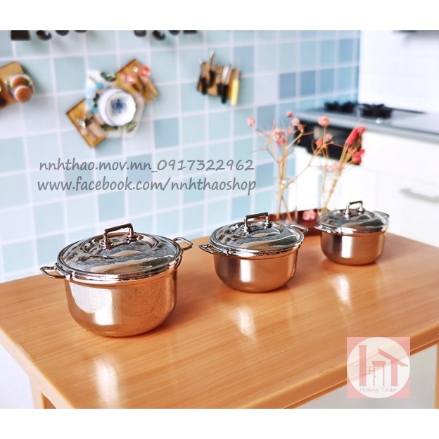 Miniature_nồi kim loại nhiều kích cỡ (1:12 1:6)