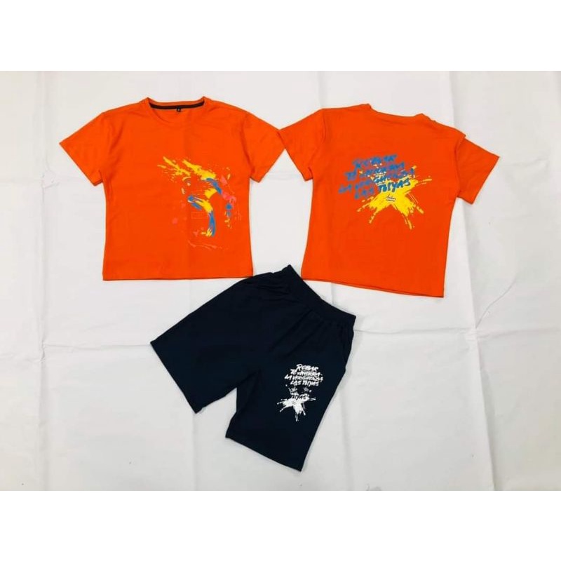 Bộ tay ngắn quần đùi thun cotton 100% chính phẩm hàng shop cho bé trai size cồ