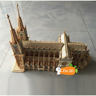 Mô hình lắp ráp gỗ 3D Nhà thờ Đức Bà