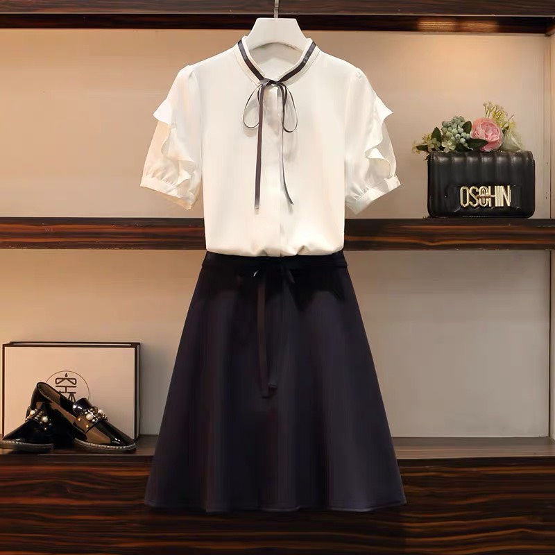 Áo kiểu nữ G253 nơ cổ, tay bèo có size to cho người béo chất lụa mềm mịn, áo kiểu công sở thời trang thiết kế
