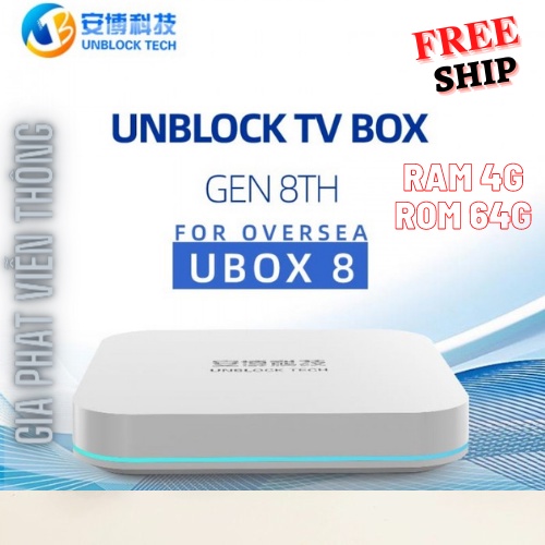 UBOX GEN 8 4G+64G Xem Phim, Kênh Truyền Hình Quốc Tế Nhật, Hàn, Trung, Đài Loan Miễn Phí