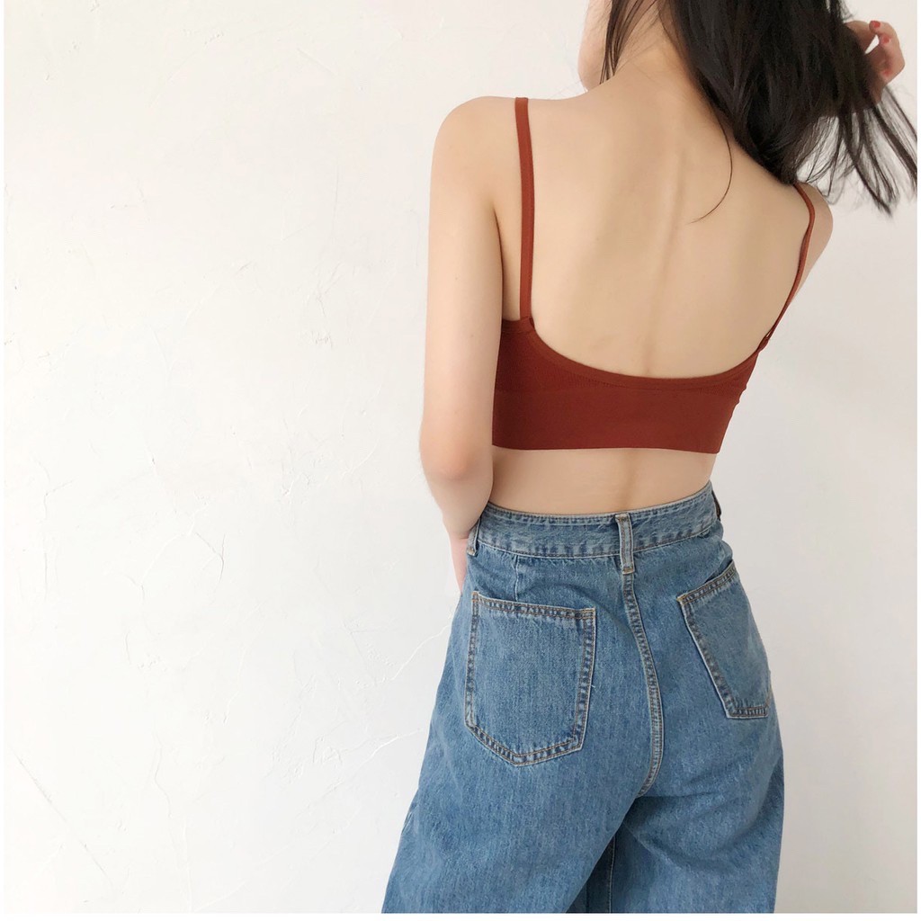 COMBO 3 Áo Bra Hở Lưng Chữ U Len Tăm Siêu Đẹp Freesize 38-63kg BR14