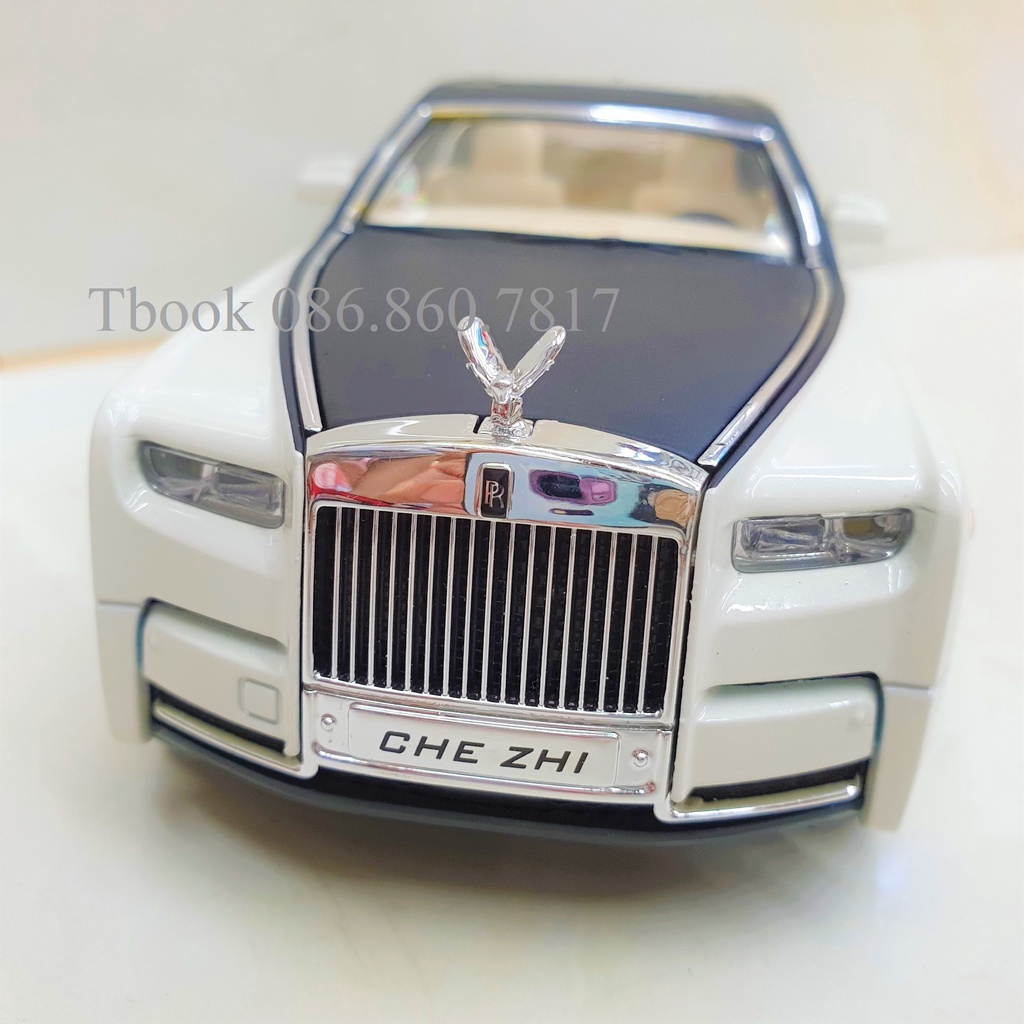 Mô hình xe ô tô Rolls-Royce Phantom VIII tỉ lệ 1:24 Chezhi đẹp như xe thật, thiết kế tinh xảo màu Đen, Trắng, Đỏ