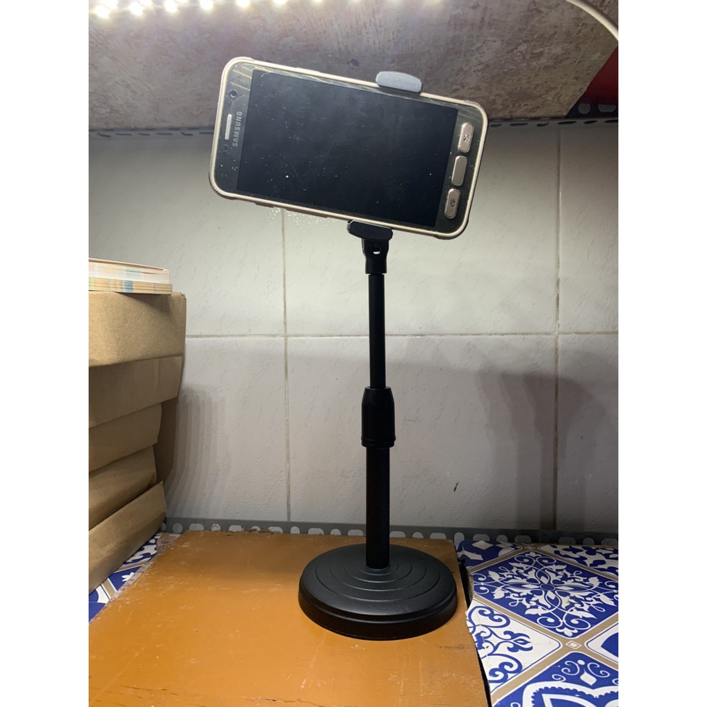 Giá đỡ điện thoại, kẹp điện thoại để bàn xoay 360 độ, có điều chỉnh độ cao tủy thích, giá đỡ P1 kéo dài