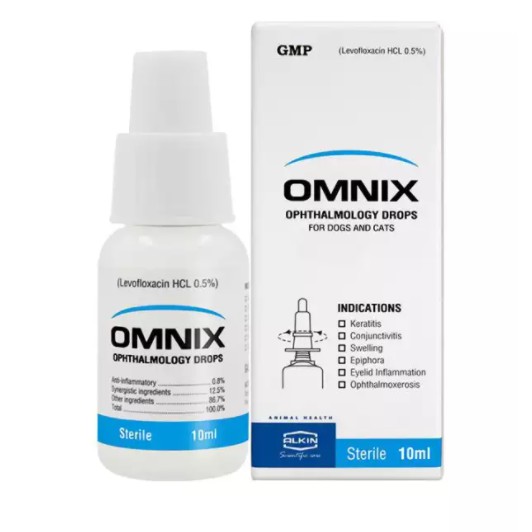 Alkin Omnix- Thuốc nhỏ mắt chống viêm và làm sạch vi khuẩn cho chó mèo/ thú cưng, vệ sinh mắt chó mèo PCHELODAR