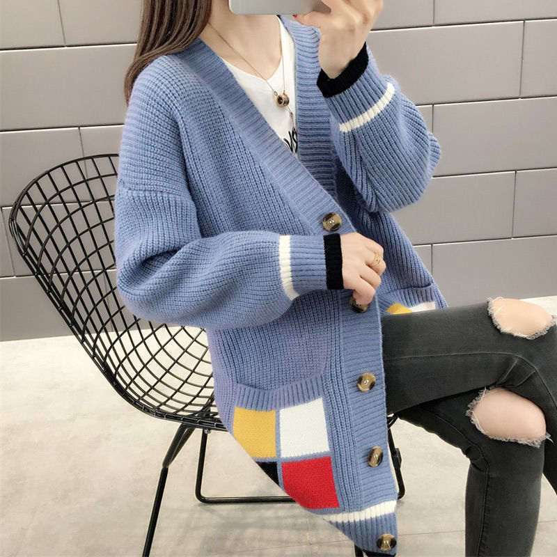 Áo Khoác cardigan Dệt Kim Dáng Rộng Phong Cách Hàn Quốc Thời Trang Xuân Thu Cho Nữ